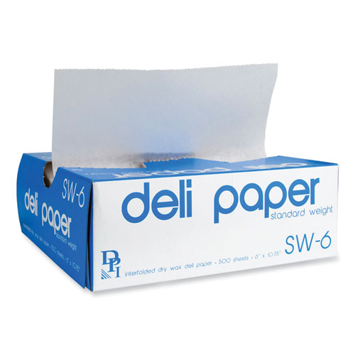 Interfolded Deli Sheets, 10.75 x 6, Standard Weight, 500 Sheets/Box, 12 Boxes/Carton
