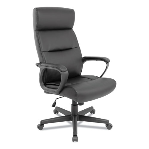Image of Alera® Oxnam Series High-Back Task Chair, Supports Up To 275 Lbs, 17.56" To 21.38" Seat Height, Black Seat/Back, Black Base