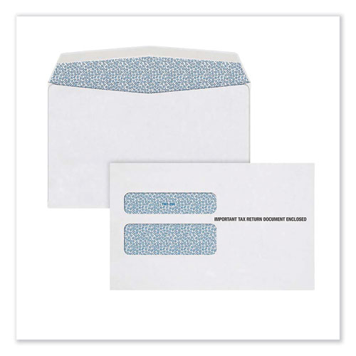 W-2 Gummed Seal Double-Window Envelopes, Commercial Flap, Gummed Closure, 5.63 x 9, White, 24/Pack