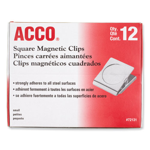 Image of Acco Magnetic Clips, 0.88" Jaw Capacity, Silver, 12/Pack