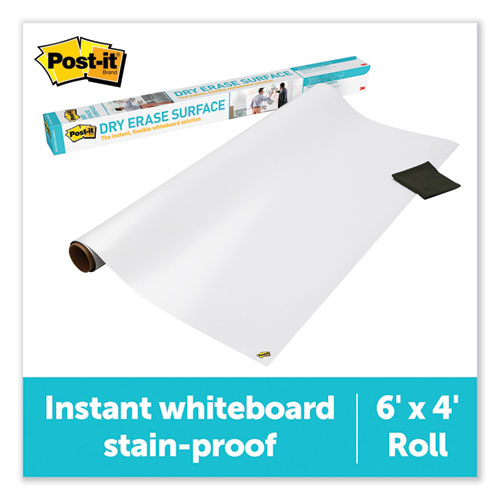 Dry Erase Surface with Adhesive Backing, 72" x 48", White