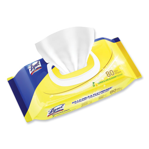 Disinfecting Wipes Flatpacks, 6.69 x 7.87, Lemon and Lime Blossom, 80 Wipes/Flat Pack, 6 Flat Packs/Carton
