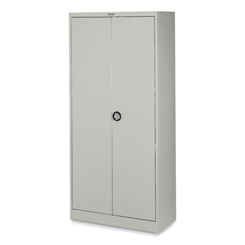 Deluxe Recessed Handle Storage Cabinet, 36w x 24d x 78h, Light Gray