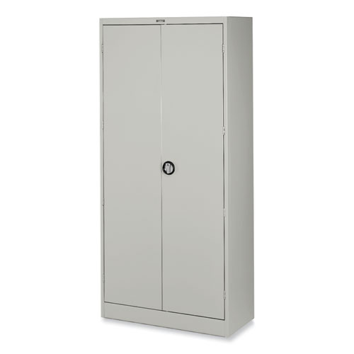 Deluxe Recessed Handle Storage Cabinet, 36w x 18d x 78h, Light Gray