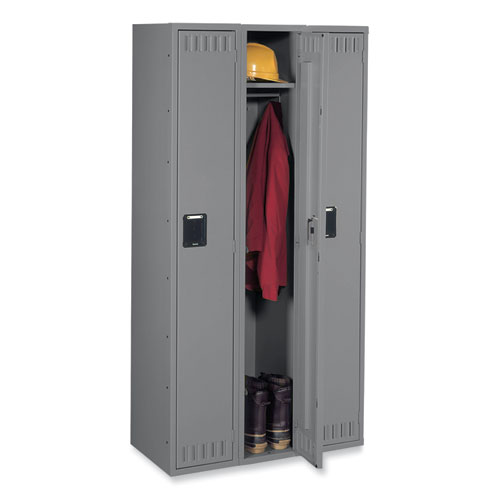 Image of Tennsco Single-Tier Locker, Three Lockers With Hat Shelves And Coat Rods, 36W X 18D X 72H, Medium Gray