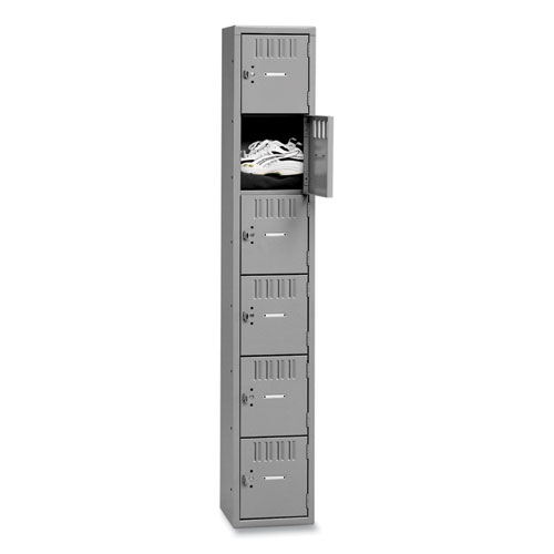 Box Compartments, Single Stack, 12w x 18d x 72h, Medium Gray