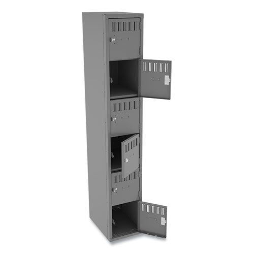 Box Compartments, Single Stack, 12w x 18d x 72h, Medium Gray