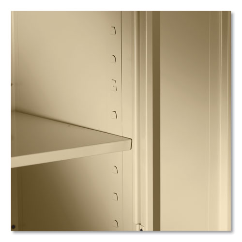 Deluxe Recessed Handle Storage Cabinet, 36w x 24d x 78h, Putty