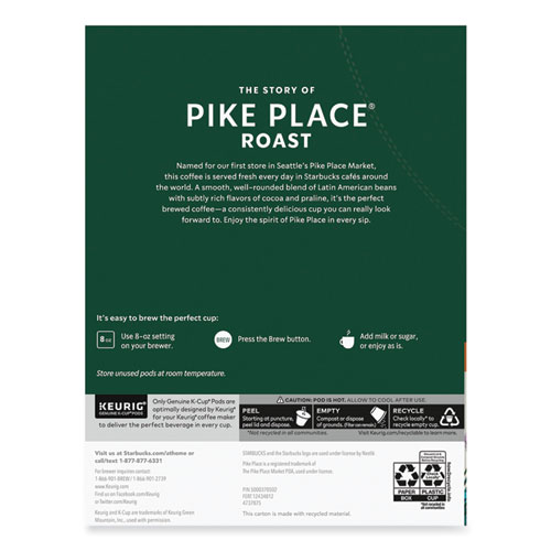 Image of Starbucks® Pike Place Coffee K-Cups Pack, 24/Box