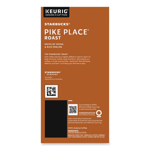 Pike Place Coffee K-Cups Pack, 24/Box, 4 Box/Carton