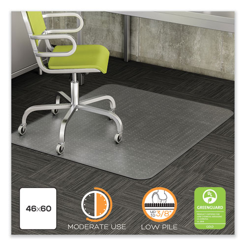 Deflecto® Duramat Moderate Use Chair Mat, Low Pile Carpet, Roll, 46 X 60, Rectangle, Clear