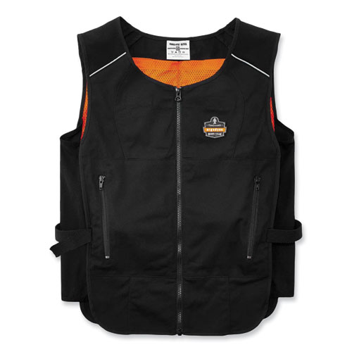 Chill-Its 6255 Lightweight Phase Change Cooling Vest, Cotton/Polyester, Small/Medium, Black, Ships in 1-3 Business Days