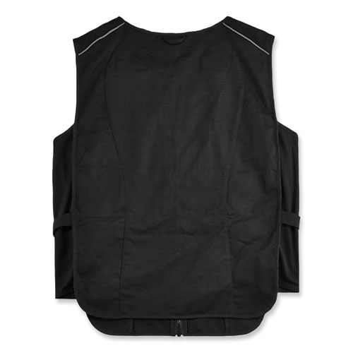 Image of Ergodyne® Chill-Its 6255 Lightweight Phase Change Cooling Vest, Cotton/Polyester, Small/Medium, Black, Ships In 1-3 Business Days