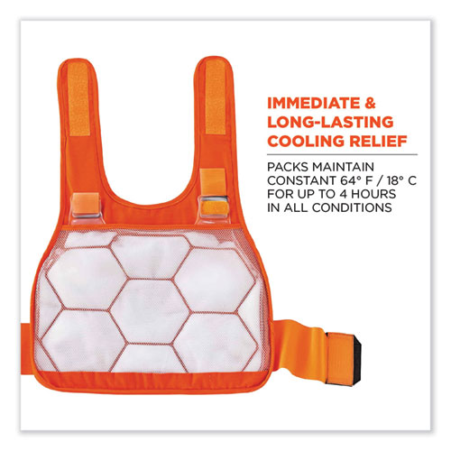 Chill-Its 6215 Premium FR Phase Change Cooling Vest w/Packs, Modacrylic Cotton, Small/Med, Orange, Ships in 1-3 Business Days