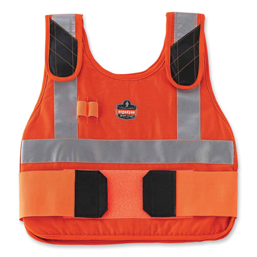 Chill-Its 6215 Premium FR Phase Change Cooling Vest w/Packs, Modacrylic Cotton, Large/XL, Orange, Ships in 1-3 Business Days