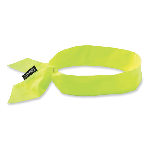 Ergodyne® Chill-Its 6700 Cooling Bandana Polymer Tie Headband, One Size Fits Most, Lime, Ships In 1-3 Business Days