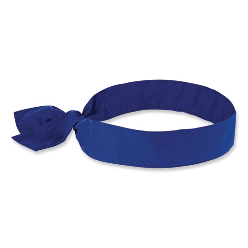 Ergodyne® Chill-Its 6700 Cooling Bandana Polymer Tie Headband, One Size Fits Most, Solid Blue, Ships In 1-3 Business Days