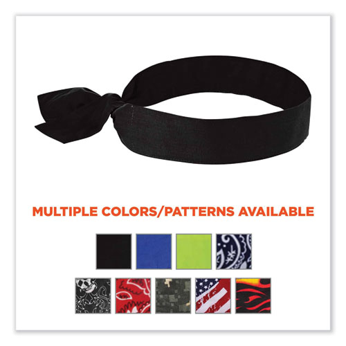Chill-Its 6700 Cooling Bandana Polymer Tie Headband, One Size Fits Most, Black, Ships in 1-3 Business Days