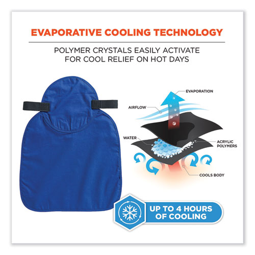 Image of Ergodyne® Chill-Its 6717 Cooling Hard Hat Pad And Neck Shade - Polymers, 12.5 X 9.75, Blue, Ships In 1-3 Business Days