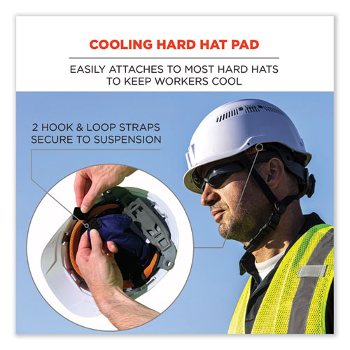 Image of Ergodyne® Chill-Its 6715 Hard Hat Cooling Pad - Polymers, 7 X 6.5, Blue, Ships In 1-3 Business Days