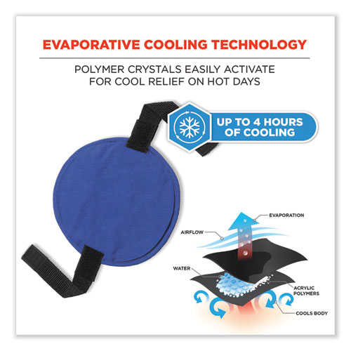 Image of Ergodyne® Chill-Its 6715 Hard Hat Cooling Pad - Polymers, 7 X 6.5, Blue, Ships In 1-3 Business Days