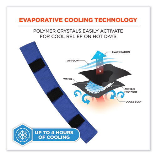 Image of Ergodyne® Chill-Its 6716 Cooling Hard Hat Liner - Polymers, 13.25 X 1.88, Blue, Ships In 1-3 Business Days