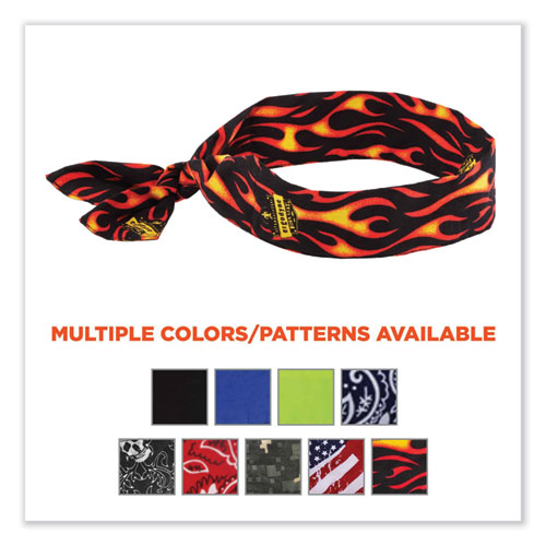 Chill-Its 6700 Cooling Bandana Polymer Tie Headband, One Size Fits Most, Flames, Ships in 1-3 Business Days