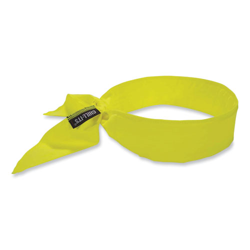 Image of Ergodyne® Chill-Its 6702 Cooling Embedded Polymers Tie Bandana, One Size Fits Most, Lime, Ships In 1-3 Business Days