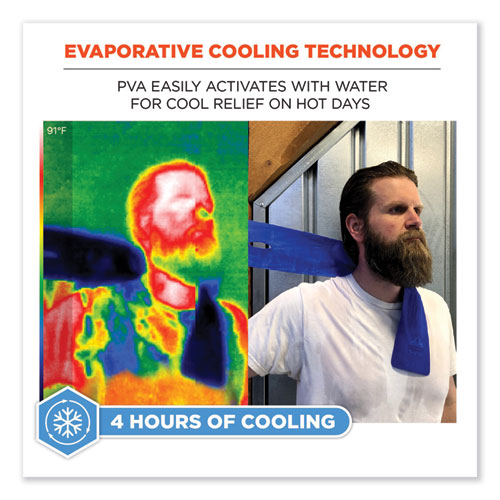 Image of Ergodyne® Chill-Its 6603 Evaporative Pva Cooling Band, 29.5 X 4, One Size Fits Most, Pva, Blue, Ships In 1-3 Business Days