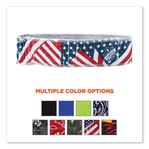 Image of Ergodyne® Chill-Its 6605 High-Performance Cotton Terry Cloth Sweatband, One Size, Stars And Stripes, Ships In 1-3 Business Days