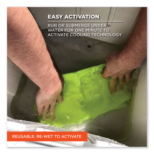 Image of Ergodyne® Chill-Its 6602 Evaporative Pva Cooling Towel, 29.5 X 13, One Size Fits Most, Pva, Hi-Vis Lime, Ships In 1-3 Business Days