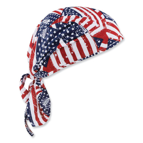 Chill-Its 6615 High-Perform Bandana Doo Rag w/Terry Cloth Sweatband, One Size, Stars and Stripes, Ships in 1-3 Business Days