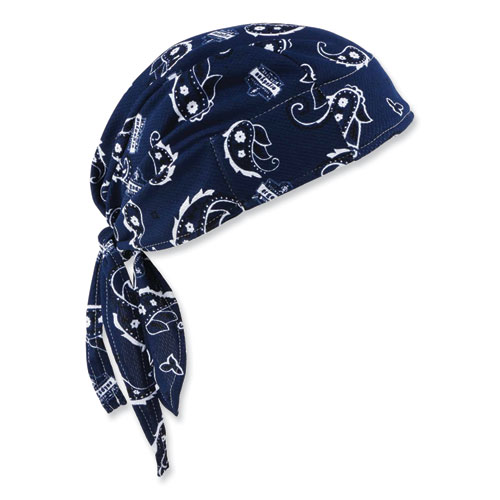 Chill-Its 6615 High-Performance Bandana Doo Rag w/Terry Cloth Sweatband, One Size, Navy Western, Ships in 1-3 Business Days
