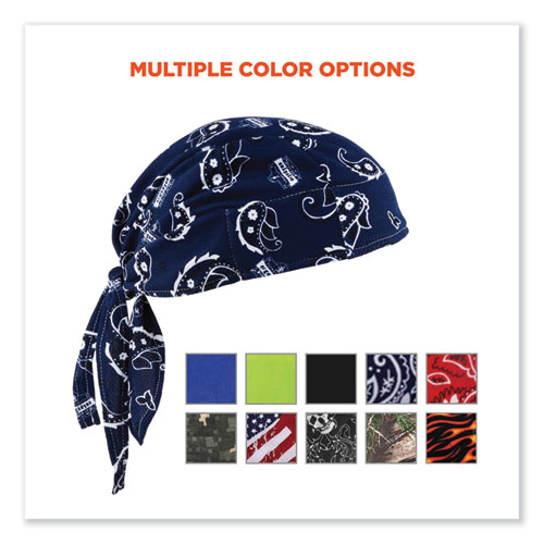 Chill-Its 6615 High-Performance Bandana Doo Rag w/Terry Cloth Sweatband, One Size, Navy Western, Ships in 1-3 Business Days
