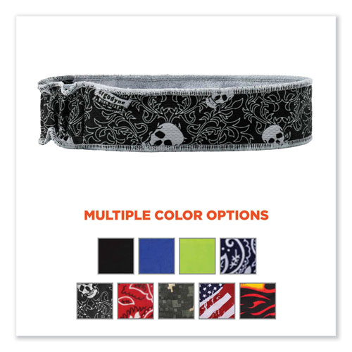 Chill-Its 6605 High-Performance Terry Cloth Sweatband, Cotton Terry Cloth, One Size, Skulls, Ships in 1-3 Business Days