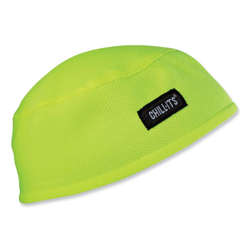 Image of Ergodyne® Chill-Its 6630 High-Performance Terry Cloth Skull Cap, Polyester, One Size Fits Most, Lime, Ships In 1-3 Business Days