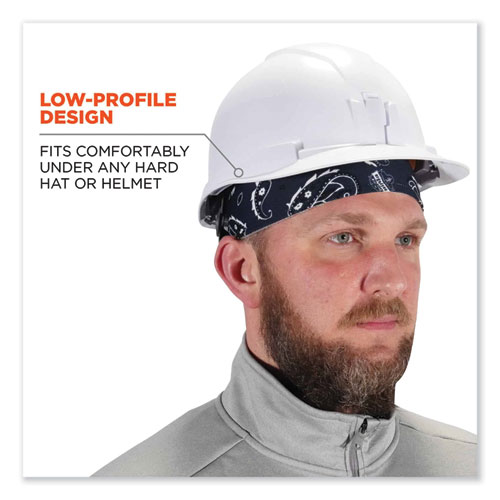 Image of Ergodyne® Chill-Its 6630 High-Performance Terry Cloth Skull Cap, Polyester, One Size Fit Most, Navy Western, Ships In 1-3 Business Days