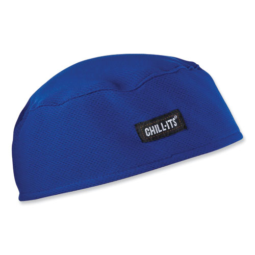 Chill-Its 6630 High-Performance Terry Cloth Skull Cap, Polyester, One Size Fits Most, Blue, Ships in 1-3 Business Days