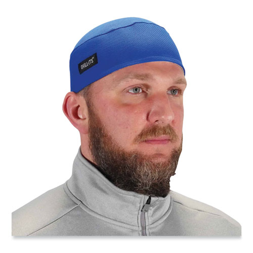 Chill-Its 6630 High-Performance Terry Cloth Skull Cap, Polyester, One Size Fits Most, Blue, Ships in 1-3 Business Days