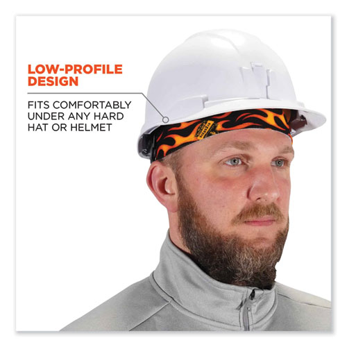 Image of Ergodyne® Chill-Its 6630 High-Performance Terry Cloth Skull Cap, Polyester, One Size Fits Most, Flames, Ships In 1-3 Business Days