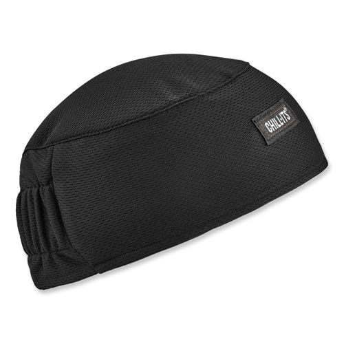 Ergodyne® Chill-Its 6630 High-Performance Terry Cloth Skull Cap, Polyester, One Size Fits Most, Black, Ships In 1-3 Business Days