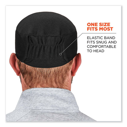 Image of Ergodyne® Chill-Its 6630 High-Performance Terry Cloth Skull Cap, Polyester, One Size Fits Most, Black, Ships In 1-3 Business Days