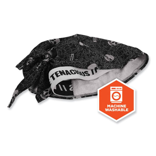 Chill-Its 6615 High-Performance Bandana Doo Rag with Terry Cloth Sweatband, One Size, Skulls, Ships in 1-3 Business Days