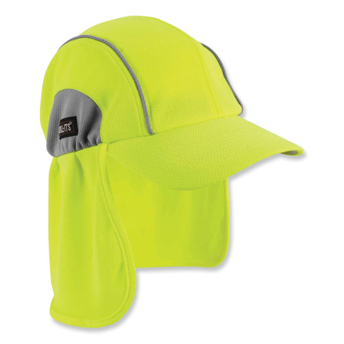 Image of Ergodyne® Chill-Its 6650 High-Performance Hat Plus Neck Shade, Polyester, One Size Fits Most, Lime, Ships In 1-3 Business Days