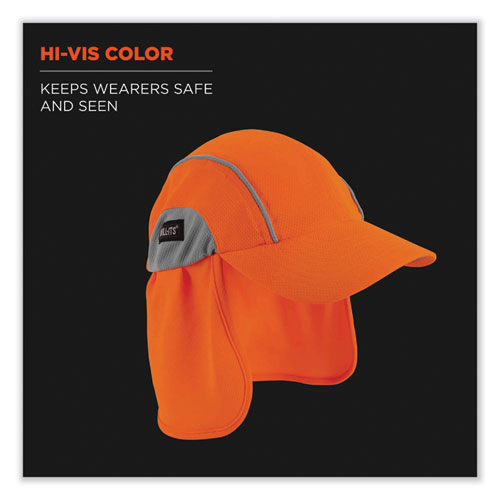 Chill-Its 6650 High-Performance Hat Plus Neck Shade, Polyester, One Size Fits Most, Orange, Ships in 1-3 Business Days