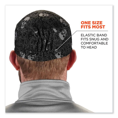 Chill-Its 6630 High-Performance Terry Cloth Skull Cap, Polyester, One Size Fits Most, Skulls, Ships in 1-3 Business Days