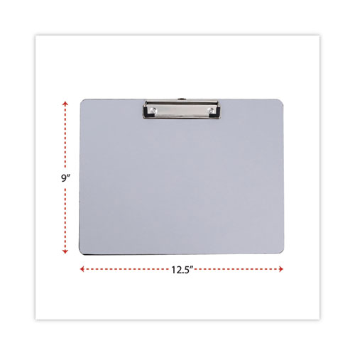 Image of Universal® Plastic Brushed Aluminum Clipboard, Landscape Orientation, 0.5" Clip Capacity, Holds 11 X 8.5 Sheets, Silver