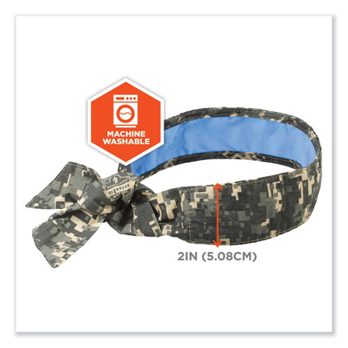 Image of Ergodyne® Chill-Its 6700Ct Cooling Bandana Pva Tie Headband, One Size Fits Most, Camo, Ships In 1-3 Business Days