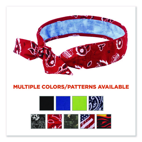Chill-Its 6700CT Cooling Bandana PVA Tie Headband, One Size Fits Most, Red Western