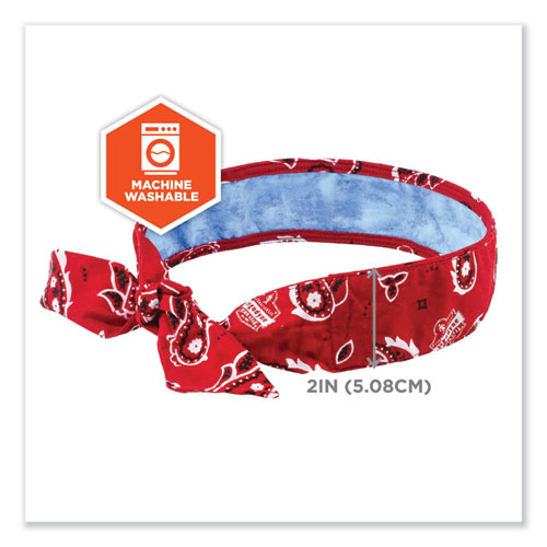 Image of Ergodyne® Chill-Its 6700Ct Cooling Bandana Pva Tie Headband, One Size Fits Most, Red Western, Ships In 1-3 Business Days
